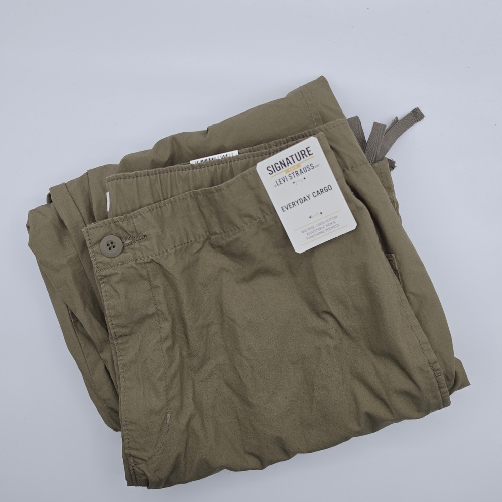 Levi Everyday Cargo Pants Mens L Outdoor Business Casual Olive Green Mid Rise
